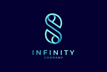 Infinity Logo, Letter S with Infinity combination, suitable for technology brand and company logo design, vector illustration