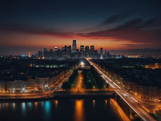 Fototapeta premium city skyline at night