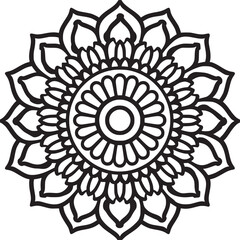 Mandala black and white vector
