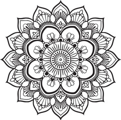 Mandala black and white vector