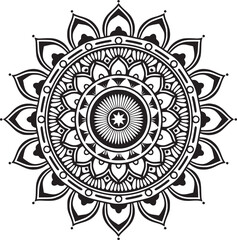 Mandala black and white vector