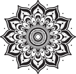 Mandala black and white vector