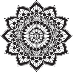 Mandala black and white vector