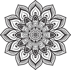 Mandala black and white vector
