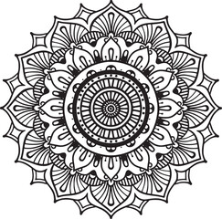 Mandala black and white vector