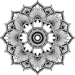 Mandala black and white vector