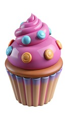 cupcake with pink icing and sprinkles