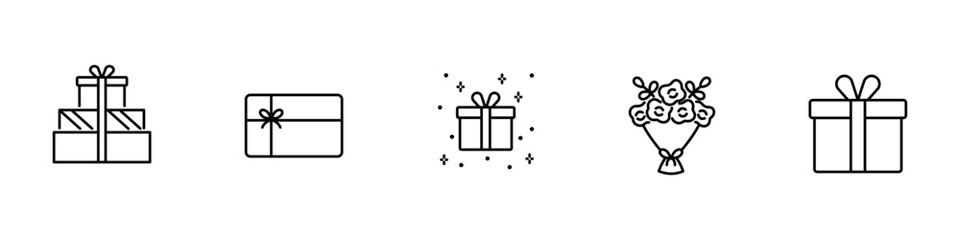 プレゼントのアイコンセット　