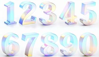 0から9までの3D数字セット