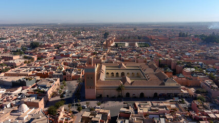 Aerial view over Morocco City Marrakech, 2022
Drone view from Marrakech city rooftops, 2022
