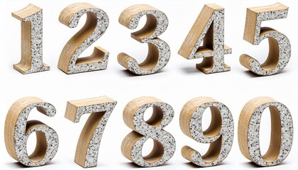 Naklejka premium 0から9までの3D数字セット