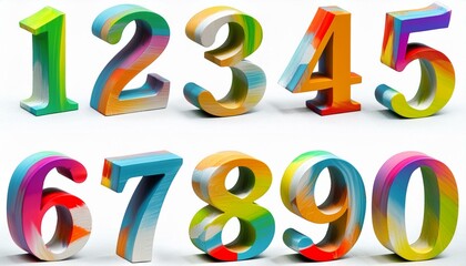 0から9までの3D数字セット