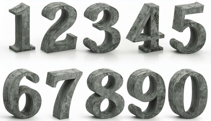 0から9までの3D数字セット
