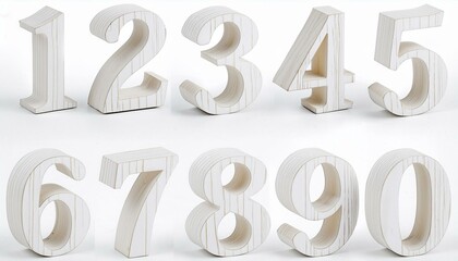 0から9までの3D数字セット