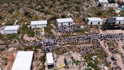 Hundreds of settler's march to the Avitar settlement,Aerial view
Drone view, April 2023, israel, The march was after two Israelis killed in Terror attack
