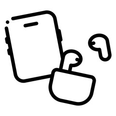 smartphone and earphone icon