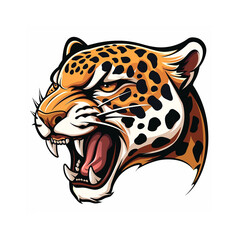 Jaguar vector mascot logo design illustration white background head