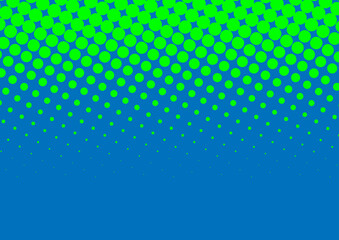 Fun blue and green dotted pop art background in retro comic style, vector eps10