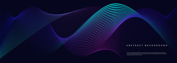 Modern purple blue gradient flowing wave lines.