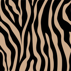 Vector illustration of seamless zebra pattern brown background 