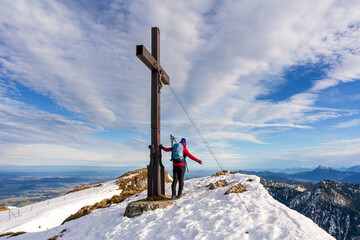 Lonely woman get for a hike in pure nature to keep the head free 