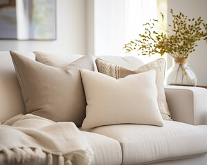 Living room with sofa and bench.