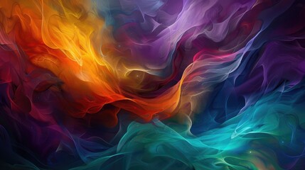 Obraz premium Immersed in infinite realms vivid environmental settings unfurl in an abstract dance