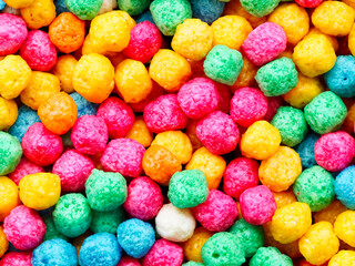 Fototapeta premium colorful of sweet and bright colored balls for breakfast.