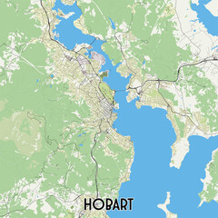 Hobart Australia map poster art