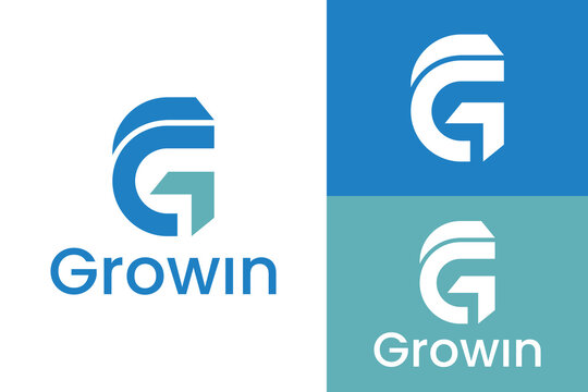 Logo ready elegant simple creative brand identity company corporate cafe fashion food initial G arrow growth letter word mark sign modern
