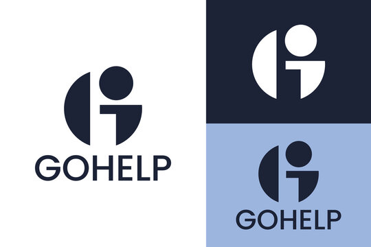 Logo ready elegant simple creative brand identity company corporate cafe fashion food initial G H people letter word mark sign modern