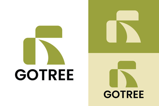 Logo ready elegant simple creative brand identity company corporate cafe fashion food initial G T tree forest park letter word mark sign modern