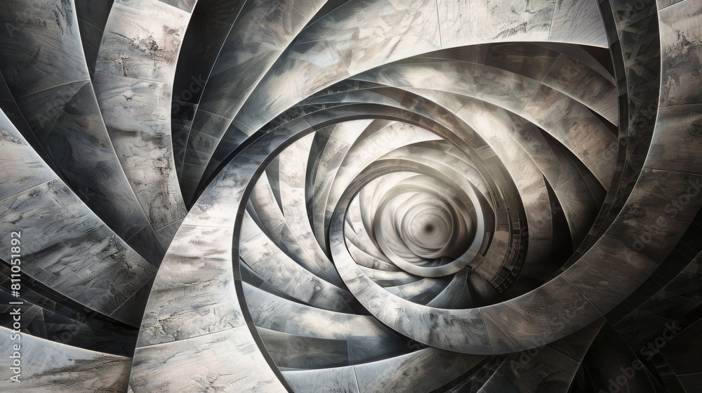 Aufkleber a detailed spiral design featuring intricate patterns in black and white.
