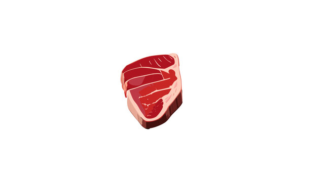 Ein saftiges, rohes Steak mit Fettrand und Marmorierung.