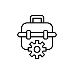 Tool box outline icons, minimalist vector illustration ,simple transparent graphic element .Isolated on white background