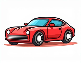 logo pour garage, voiture rouge en dessin ia
