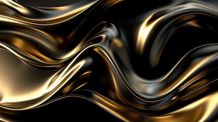 Black and gold abstract background with smooth gradient
