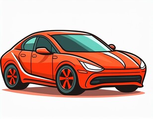 Obraz premium logo d'une voiture rouge pour un garagiste en dessin ia