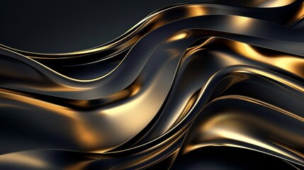 Black and gold abstract background with smooth gradient