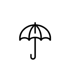 Umbrella Icon, Minimalist Line Art, Rain Protection
