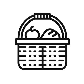 recommend clip art: Picnic Basket Icon, Simple Line Art, Outdoor Dining Symbol
                    