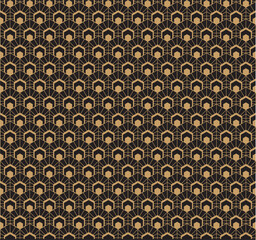 Seamless golden background. Minimalistic geometric design. Vector line design