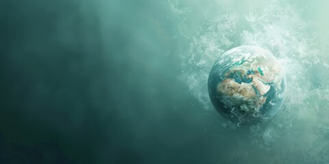 Planet Earth in the smoke. Elements of this image furnished
