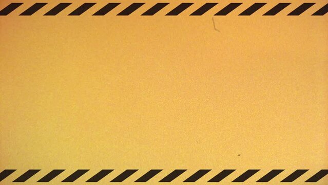 Caution Hazard Background With Twitch/ Animation of a blank warning yellow background with old film tape effect including twitch, noise and glitch