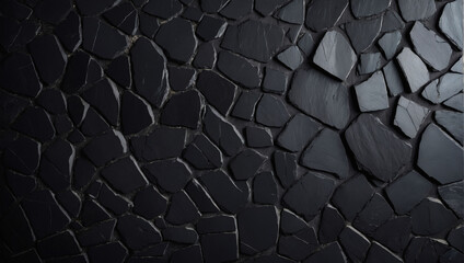 Slate Elegance, Dark grey-black slate texture forms a sophisticated background reminiscent of polished stone.