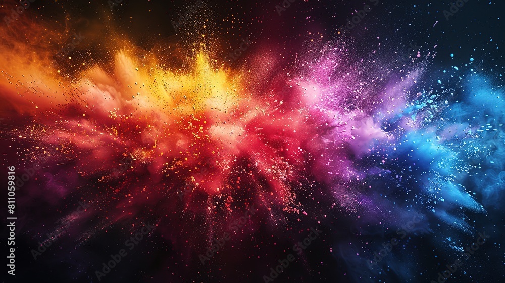 Poster colour splash has a richly textured background design embellished with fractal paint.