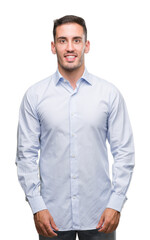 Fototapeta premium Handsome young businessman with a happy and cool smile on face. Lucky person.