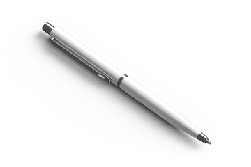 Blank empty pen mockup isolated. High angle 3D illustration.