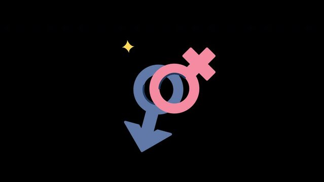 gender animation with looping , 4k resolution, and Alpha Channel
