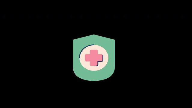 health protect animation with looping , 4k resolution, and Alpha Channel